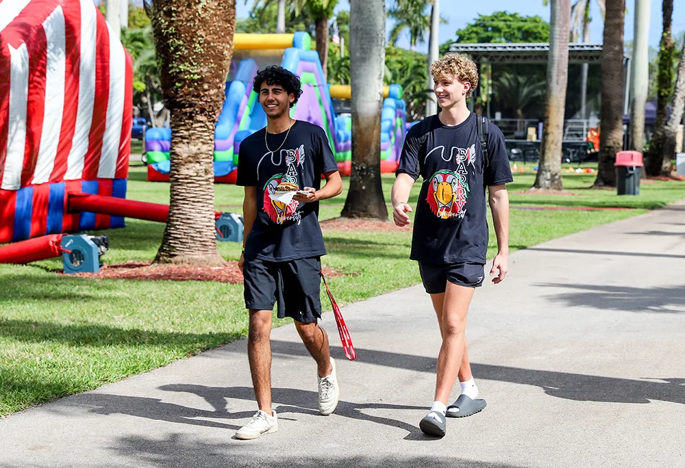 Students enjoying activities on the grounds of Barry University