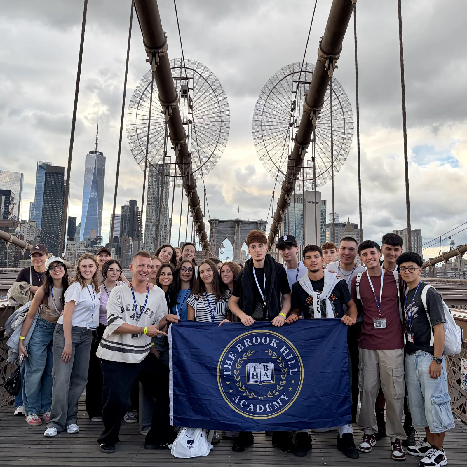Brook Hill students on the Brooklyn Bridge